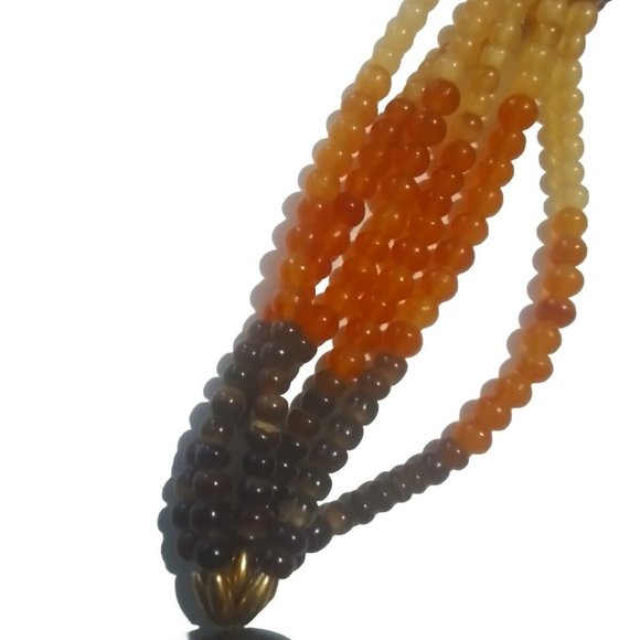 Apple Juce Prystal Bakelite 1940 Rootbeer And Honey Necklace Bn17 - Picture 9 of 11